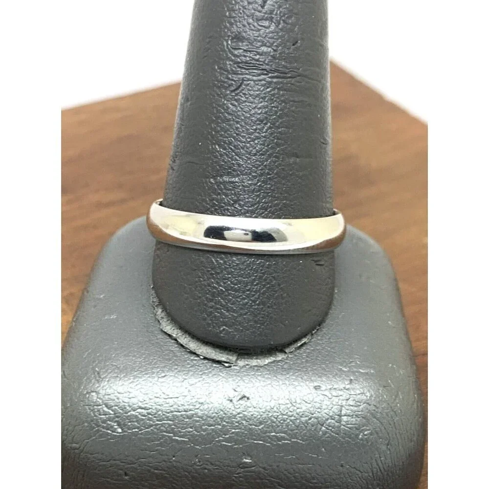 Wedding Band Sterling Silver .925 4mm Wide Plain Men's Ring Size 11.5